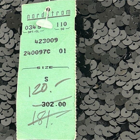 Vtg  DNKY Black Sequined Pants Stretch Size S Pull-On Party NYE Made In USA NWT - Picture 5 of 10